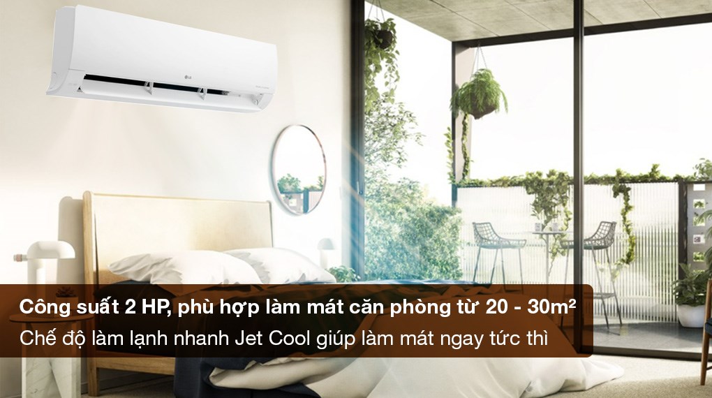 Máy lạnh LG Inverter 2 HP V18WIN1 - Công suất 2 HP, phù hợp làm mát cho diện tích từ 20 - 30m2 Máy lạnh LG Inverter 2 HP V18WIN1 - Công suất 2 HP, phù hợp làm mát cho diện tích từ 20 - 30m2