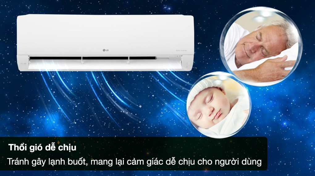 Máy lạnh LG Inverter 2 HP V18WIN1 - Thổi gió dễ chịu mang lại giấc ngủ ngon, tránh cảm giác lạnh buốt Máy lạnh LG Inverter 2 HP V18WIN1 - Thổi gió dễ chịu mang lại giấc ngủ ngon, tránh cảm giác lạnh buốt