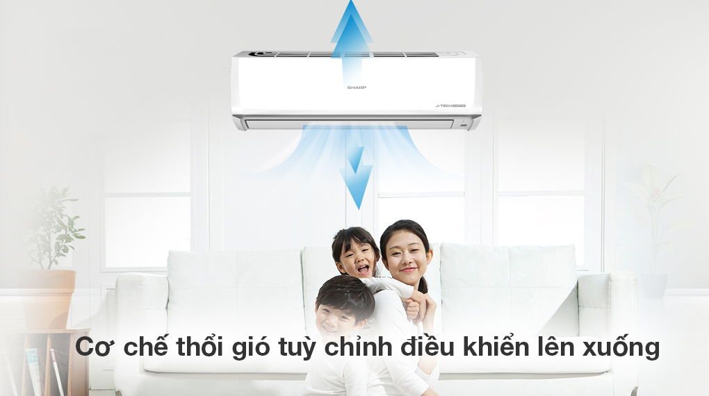 Máy lạnh Sharp Inverter 2 HP AH-X18ZEW - Cơ chế thổi gió Máy lạnh Sharp Inverter 2 HP AH-X18ZEW - Cơ chế thổi gió