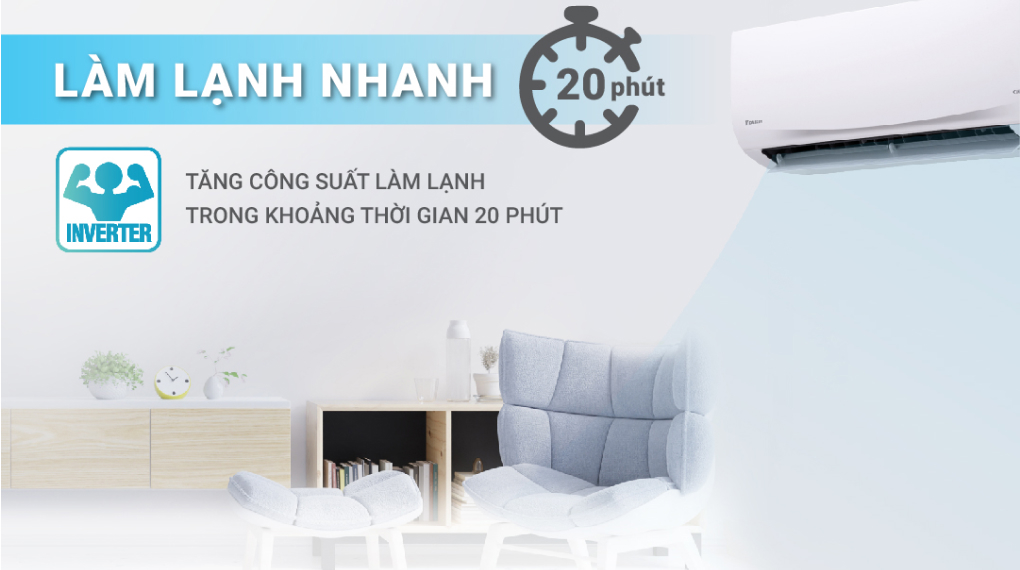 Máy lạnh Daikin Inverter 2.5 HP FTKF60XVMV - Công nghệ làm lạnh Máy lạnh Daikin Inverter 2.5 HP FTKF60XVMV - Công nghệ làm lạnh
