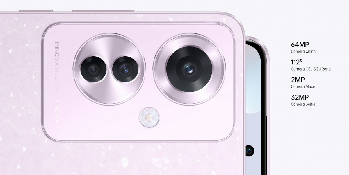 OPPO Reno11 F 5G với bộ camera 64MP siêu nét