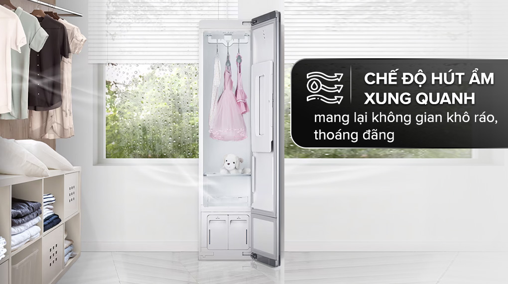 Tủ chăm sóc quần áo thông minh LG S3MFC - Chế độ hút ẩm phòng Tủ chăm sóc quần áo thông minh LG S3MFC - Chế độ hút ẩm phòng